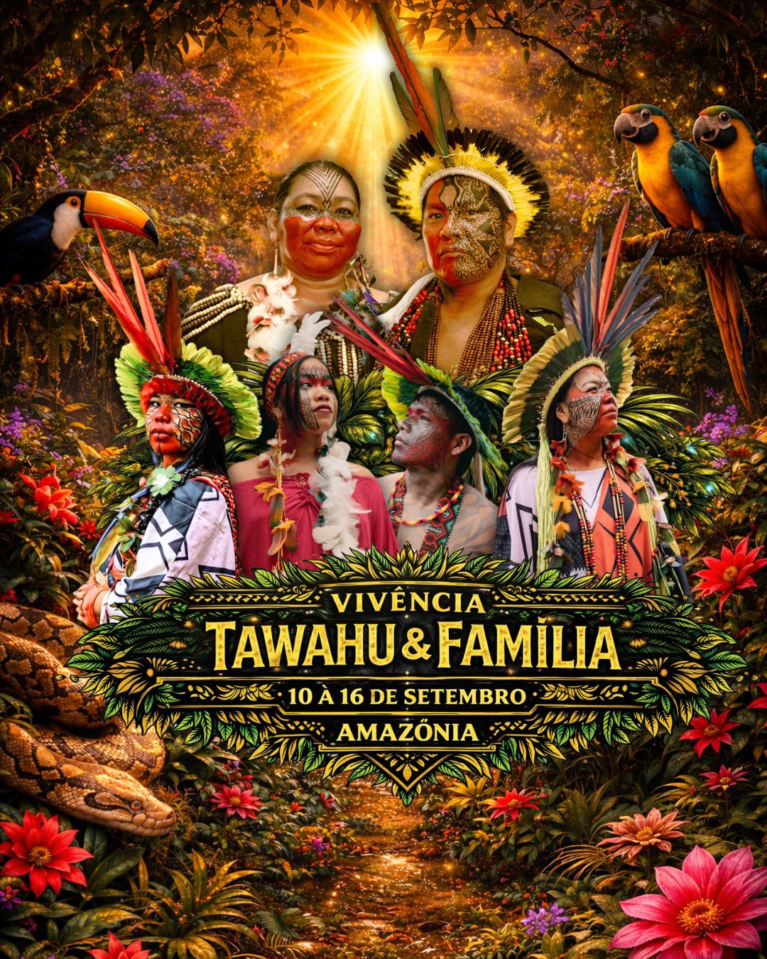 Cartaz oficial Vivência Tawahu & Família · 10 a 16 de setembro · Amazônia